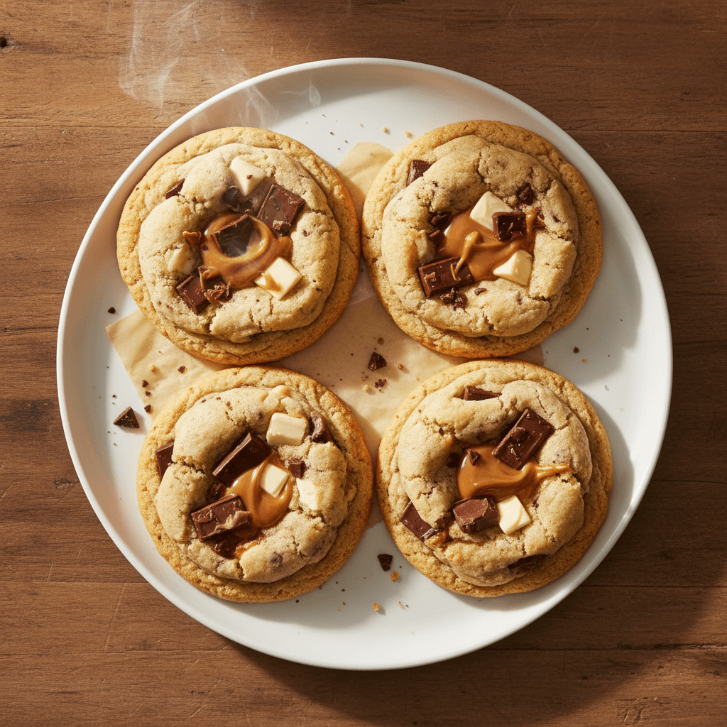 Premium oversized cookies displayed on a plate